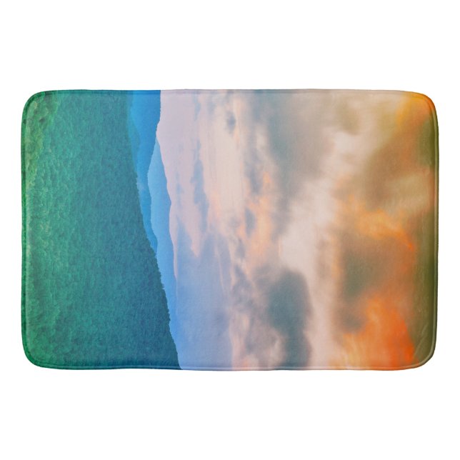 Tapis De Bain Beau ciel, nuages rouges (Devant)