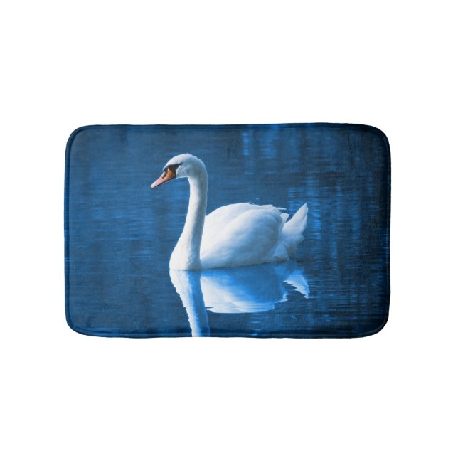 Tapis De Bain Beau cygne blanc dans l'eau (Devant)