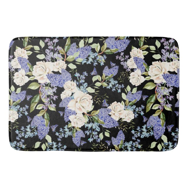 Tapis De Bain Beau motif floral Lilac Rose Foliage (Devant)