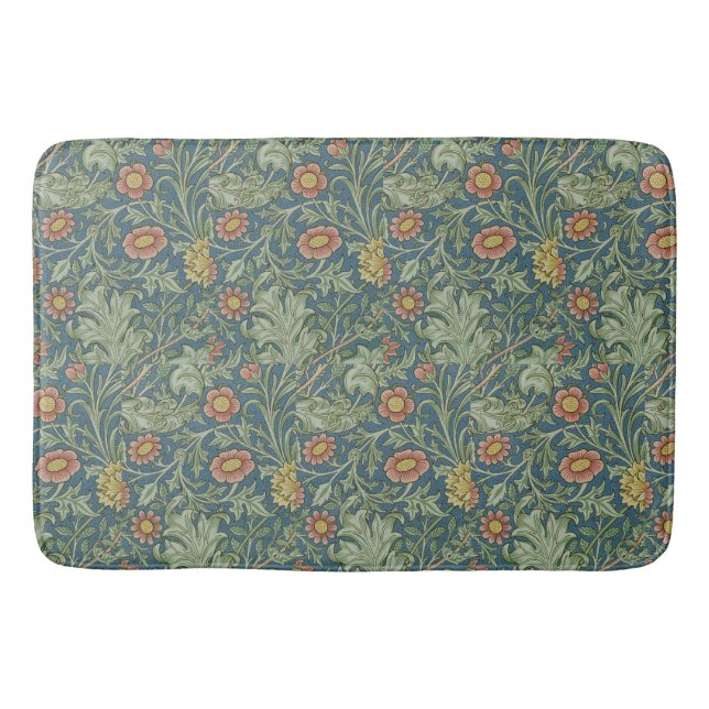 Tapis De Bain Beau motif floral William Morris Vert rose (Devant)