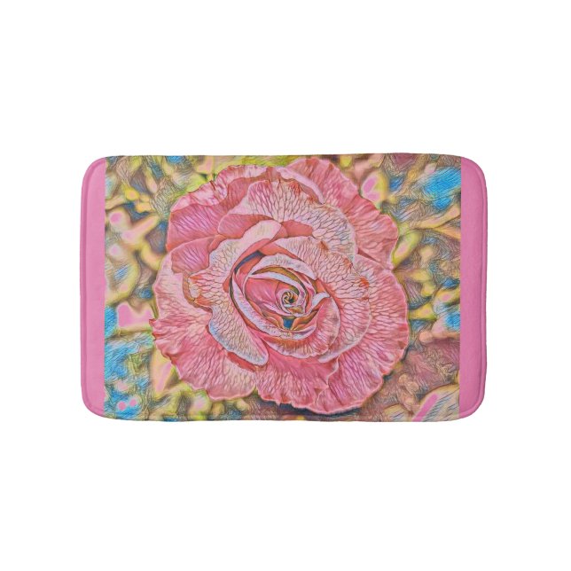 Tapis De Bain Beau tableau rose rose rose (Devant)