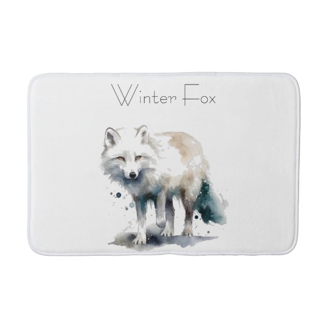 Tapis De Bain Beauté de l'Arctique : Coutume de Fox d'hiver (Devant)