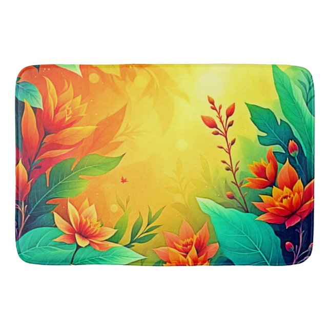 Tapis De Bain Beauté florale Abstraite vive (Devant)