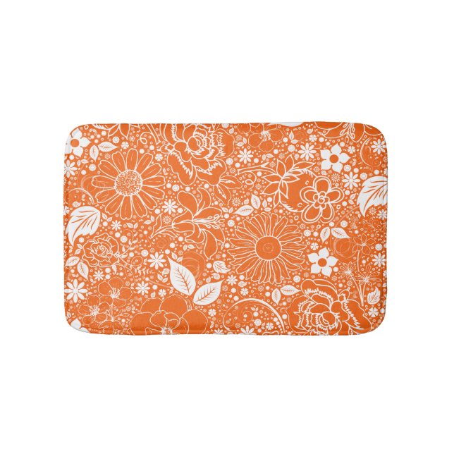 Tapis De Bain Beautés botaniques, Petite Mat De Bain Orange (Devant)