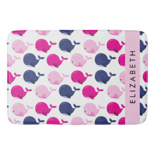 Tapis De Bain Beaux Baleines, Motif De Baleines, Votre Nom