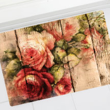 Beaux Roses peints sur bois rustique