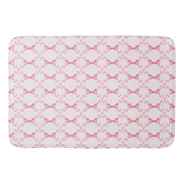 Tapis De Bain Bébé Bow Trellis rose Bella Ribbon (Devant)