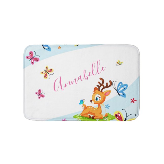 Tapis De Bain Bébé cher (cerf) personnalisé (Devant)