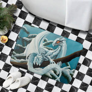 Tapis De Bain Bébé Dragon d'hiver blanc