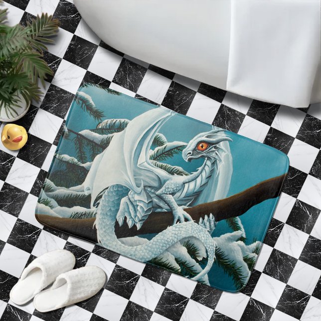 Tapis De Bain Bébé Dragon d'hiver blanc (Créateur téléchargé)