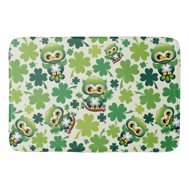 Tapis De Bain Bébé Hibou Mignon St Patrick Dessin Animé (Devant)