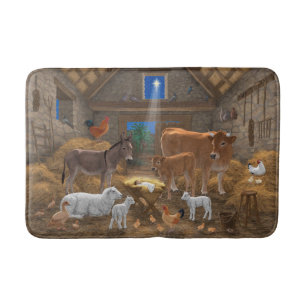 Tapis De Bain Bébé Jésus Manger Nativité de Noël