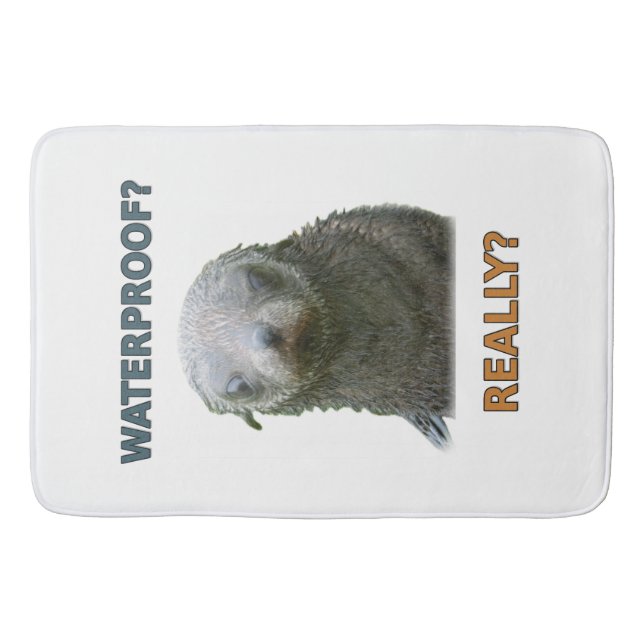 Tapis De Bain Bébé phoque mouillé drôle (Devant)
