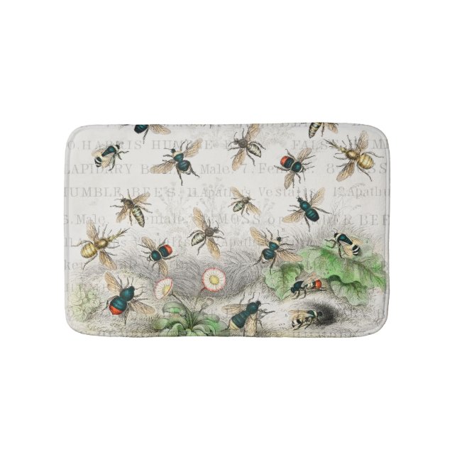 Tapis De Bain Bee Honey Travailleur Queen Bees Antique (Devant)