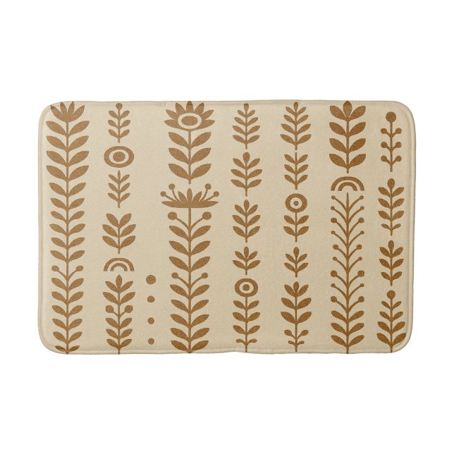 Tapis de bain beige et brun terre (Devant)