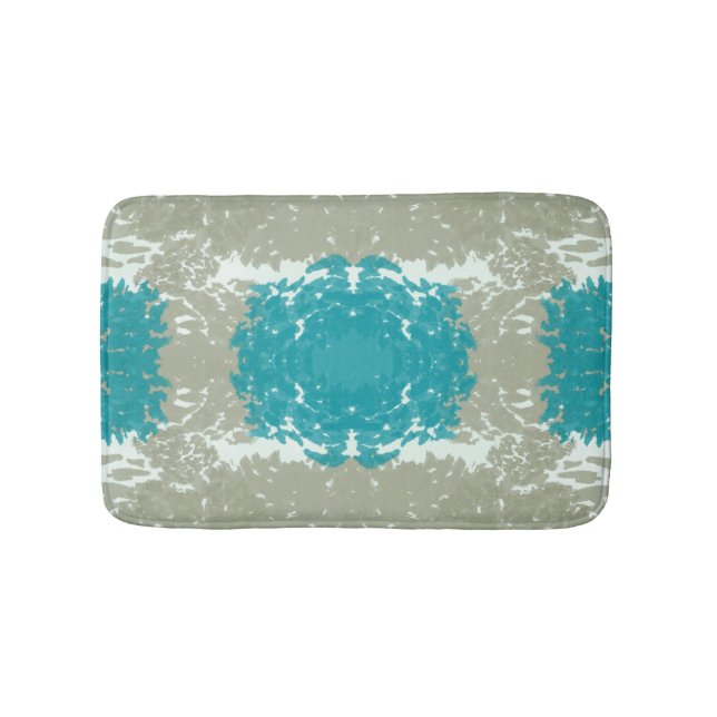 Tapis De Bain Beige et Teal Bath Mat (Devant)