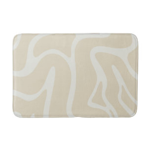 Tapis De Bain BeigeCrème Organique Contemporain Minimaliste