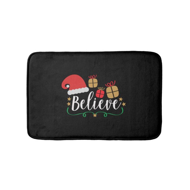 Tapis De Bain Believe - Christmas Believe, Santa Hat, Santa Hat, (Devant)