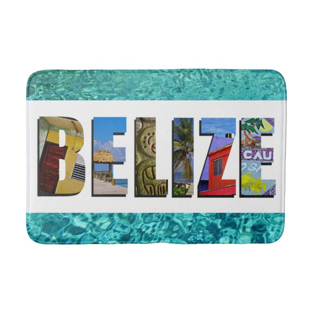Tapis De Bain Belize Tropical Beach Blue Ocean Travel Photo (Devant)