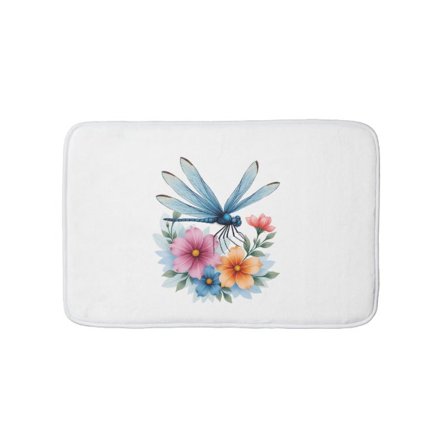 Tapis De Bain Belle Aquarelle Dragonfly Art Insect Lover Ea (Devant)