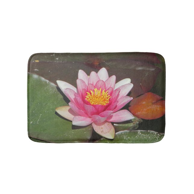 Tapis De Bain Belle Eau Rose Lumineux Lily Flower Photo (Devant)