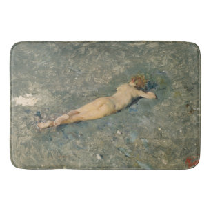 Tapis De Bain Belle femme bronzage sur la plage