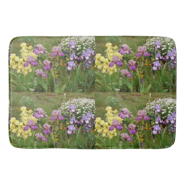 Tapis De Bain Belle Iris Fleur violet Fleur Photo (Devant)