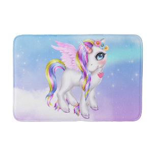 Tapis De Bain Belle licorne avec Rainbow Mane & Tail