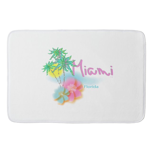 Tapis De Bain Belle Miami, Floride Palms Contemporain (Devant)