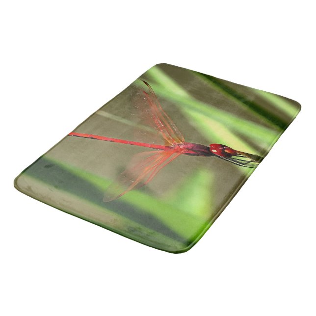 Tapis De Bain Belle peinture acrylique de libellule de fût (Angle)