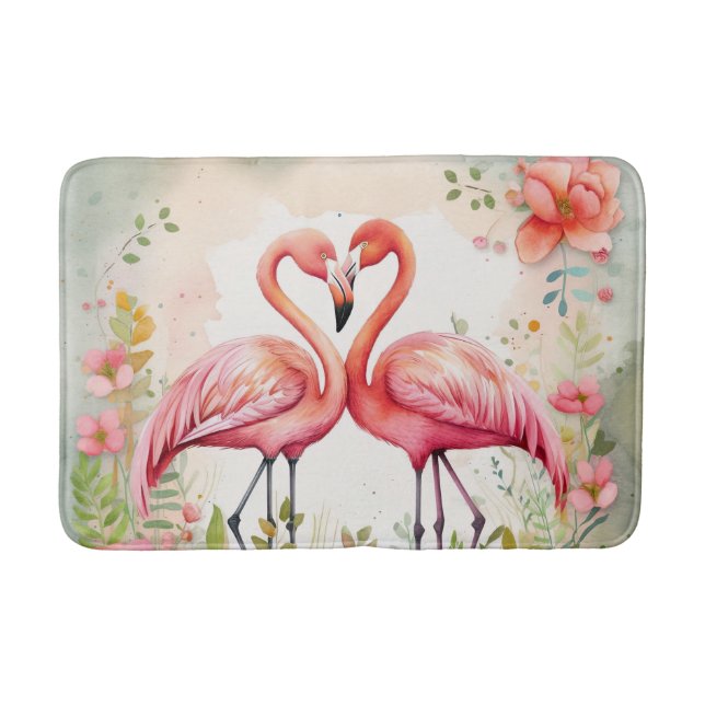 Tapis De Bain Belle plage rose flamingo (Devant)