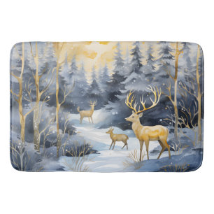 Tapis De Bain Belle scène Blue Winter Woods