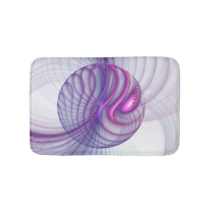 Tapis De Bain Belle Swing Moderne Art Fractal Abstrait Rose