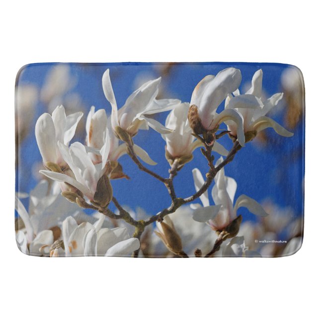 Tapis De Bain Belles fleurs blanches de Magnolia Sargentiana (Devant)