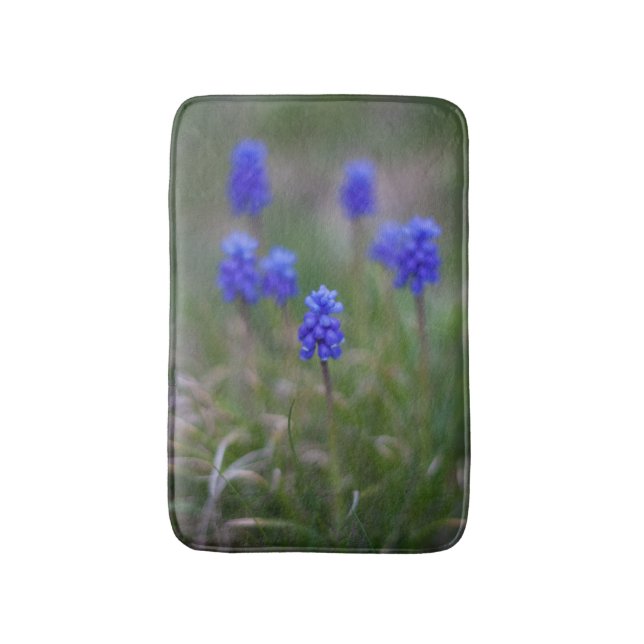 Tapis De Bain Belles fleurs bleues (Devant (Vertical))