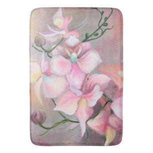 Tapis De Bain Belles fleurs d'orchidées roses - Peinture origin