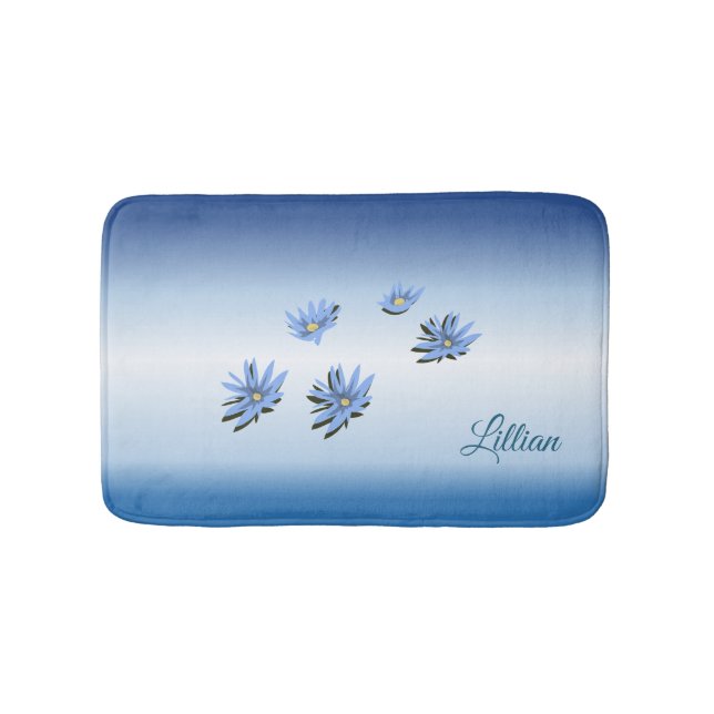 Tapis De Bain Belles Lys Bleus (Devant)