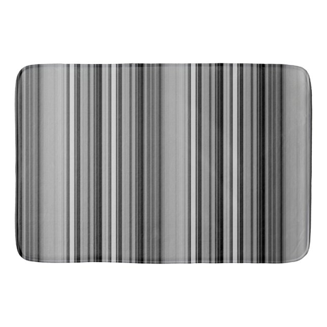 Tapis De Bain Belles rayures gris noir (Devant)