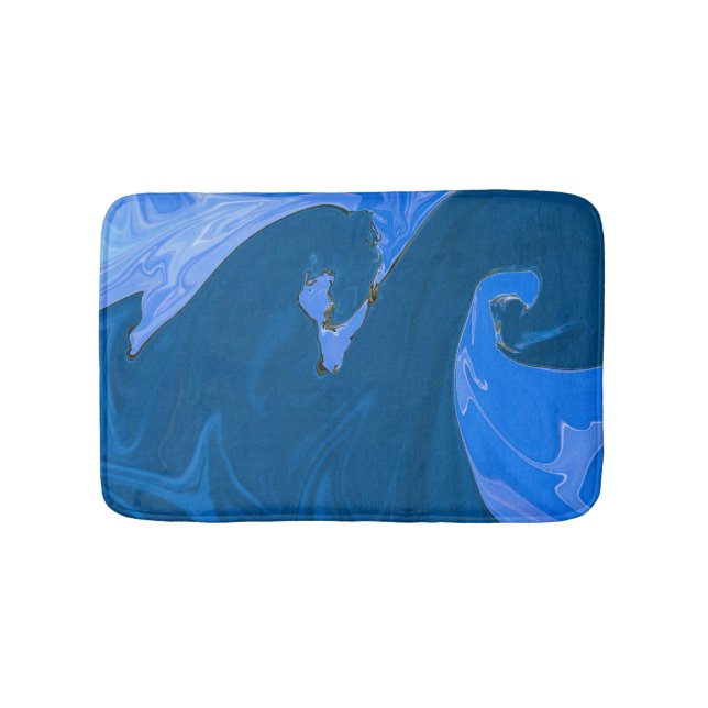 Tapis De Bain Belles Vagues Peinture Abstraite Mur Art (Devant)