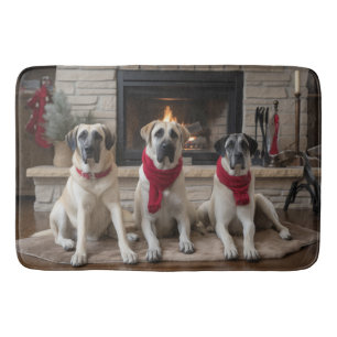 Tapis De Bain Berger d'Anatolie au coin de la cheminée de Noël