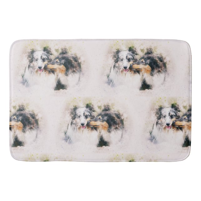 Tapis De Bain Berger des Shetland/Colley à poil long (Devant)