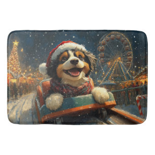 Tapis De Bain Bernedoodle Chien Montagnes Russes Noël