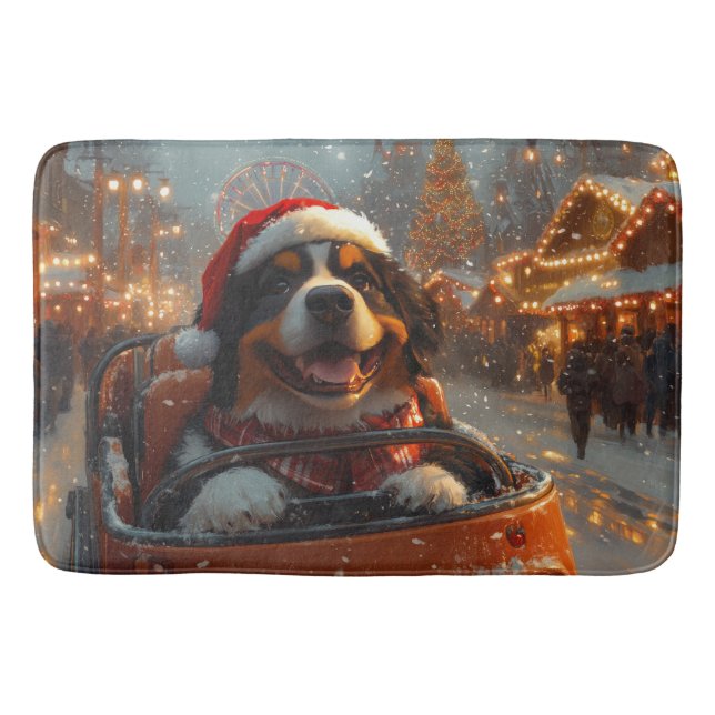 Tapis De Bain Bernois Mountain Dog Roller Dessous de verre Noël (Devant)