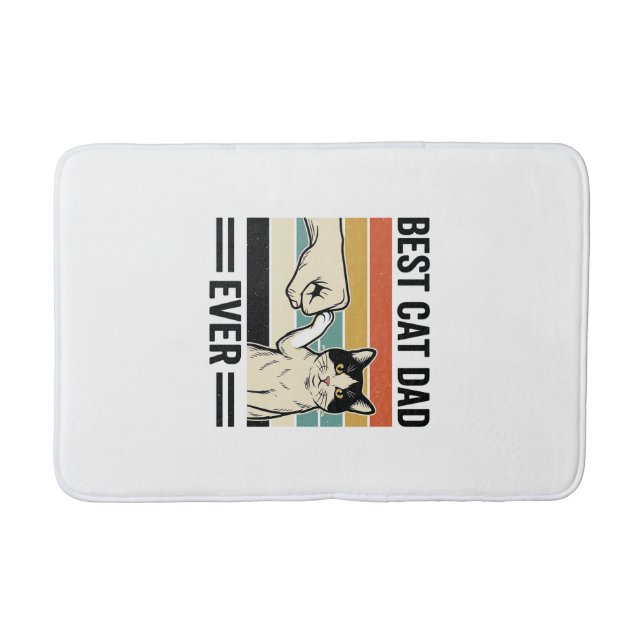 Tapis De Bain Best Cat Dad Ever Retro Cat Fist Bump Shirt_1 (Devant)