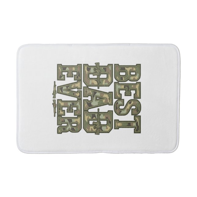 Tapis De Bain Best Dad Ever Camo Vintage Engraving Design_1 (Devant)