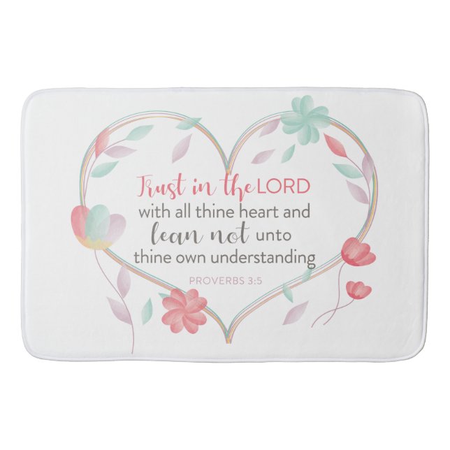 Tapis De Bain Bible Verse Proverbes 3:5 Coeur Salle de bain (Devant)