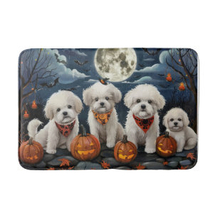 Tapis De Bain Bichon Frise Halloween Éffrayant
