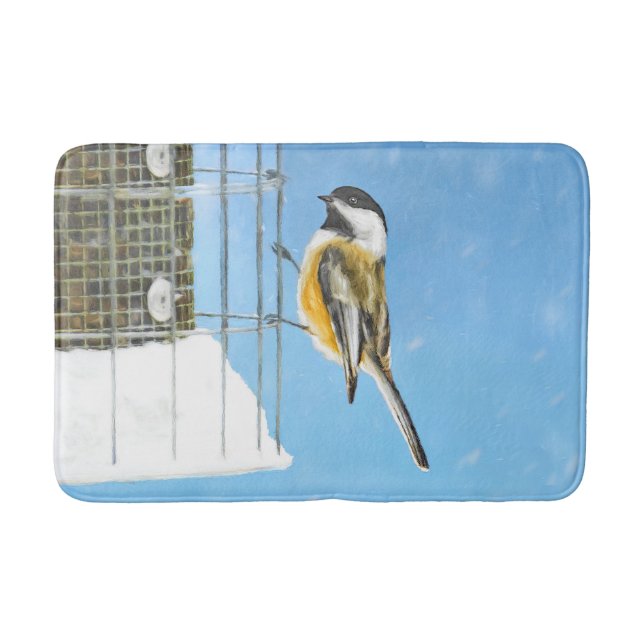 Tapis De Bain Bickadee sur la peinture d'alimentation - Oiseaux  (Devant)