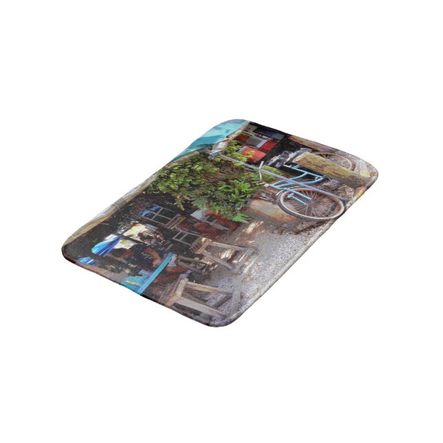 Tapis De Bain Bicyclette bleue (Angle)