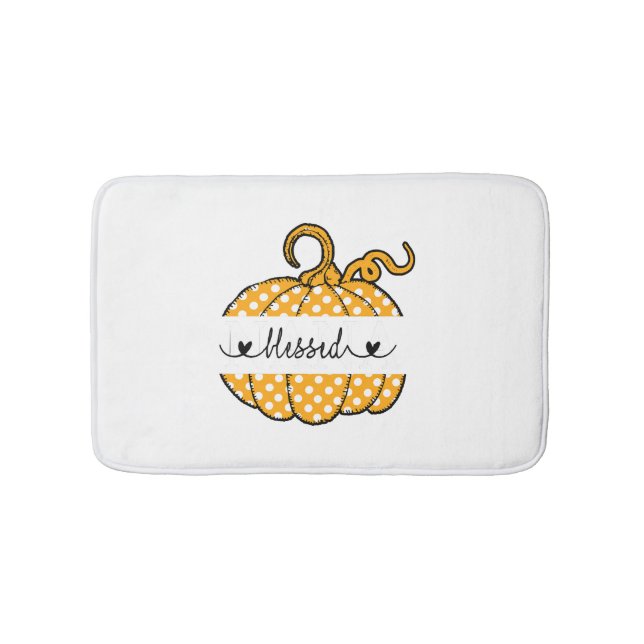 Tapis De Bain Bienheureux Nana Citrouille Art Thanksgiving Hallo (Devant)